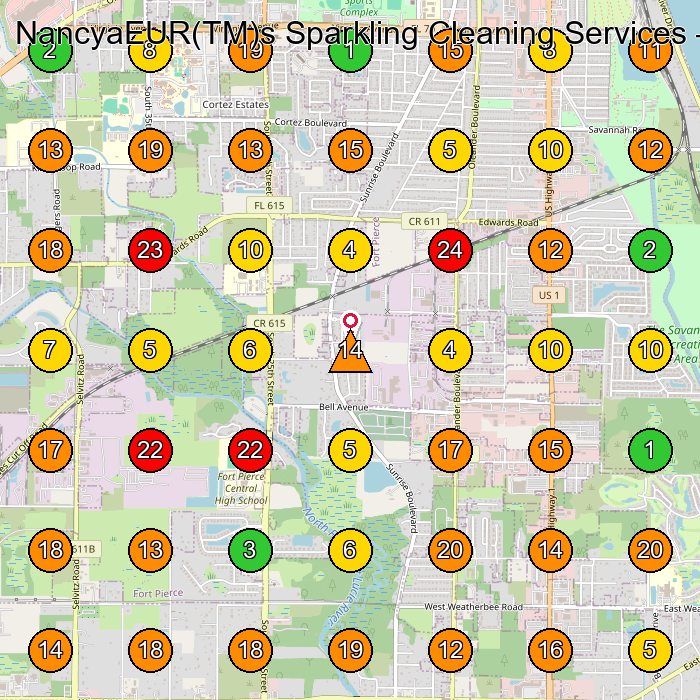 NancyaEUR(TM)s Sparkling Cleaning Services House Cleaning Service GeoGrid ranking map for None